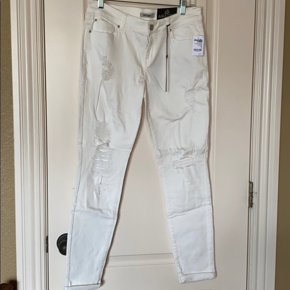 NWT White Skinny Distressed Charlotte Russe Jean 6